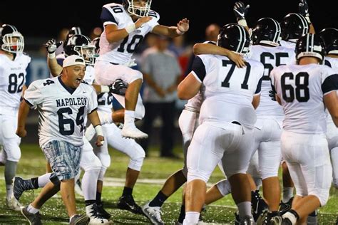 napoleon football score|High school football roundup: Napoleon edges Defiance in overtime.